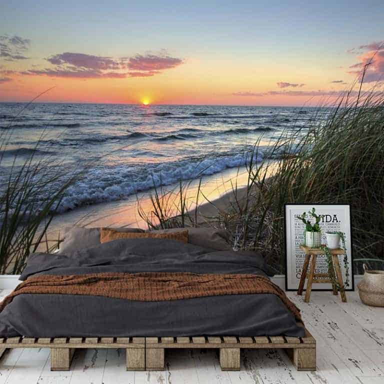 Fotobehang Zonsondergang aan zee