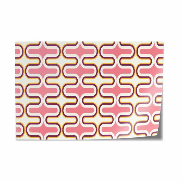 Tafelsticker retro bogen roze