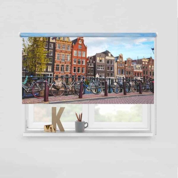 Rolgordijn Amsterdams stadsgezicht