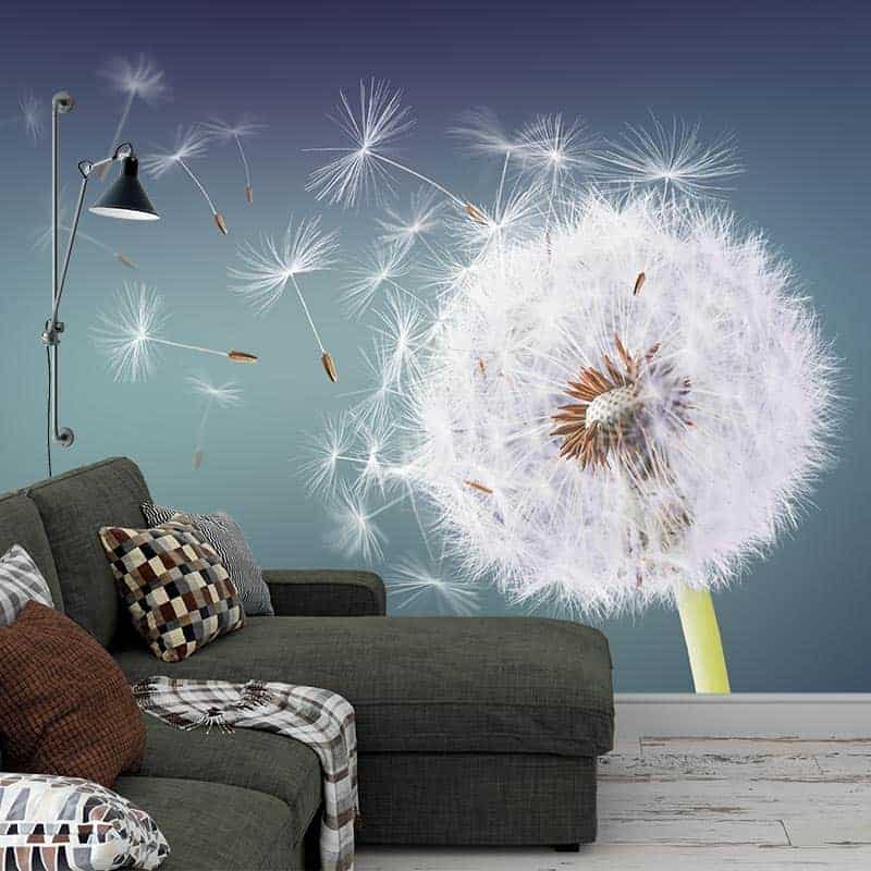 Fotobehang Dandelion in de wind