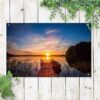tuinposter zonsondergang vanaf de steiger