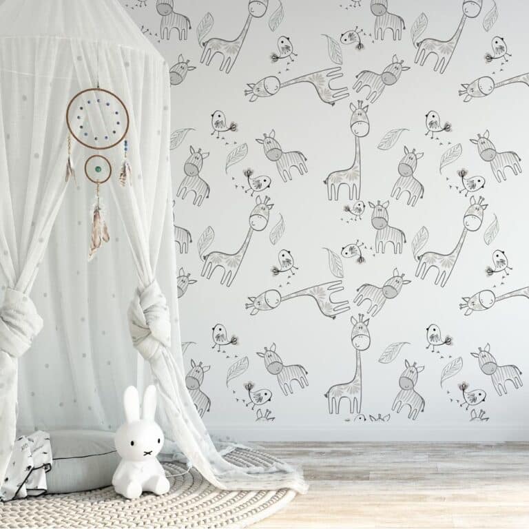 Kinderbehang Getekende dieren patroon
