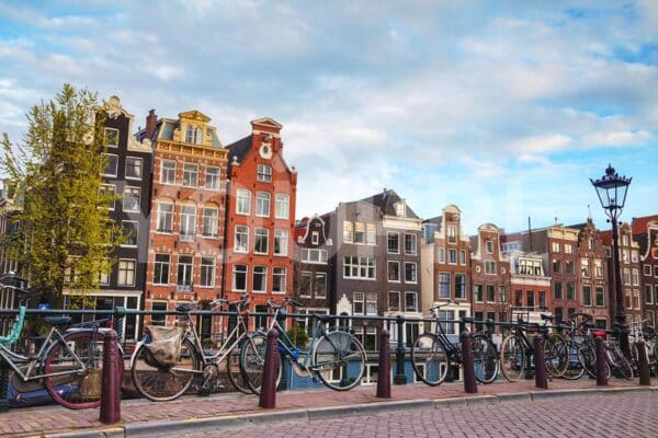 Fotobehang Amsterdams stadsgezicht kleur