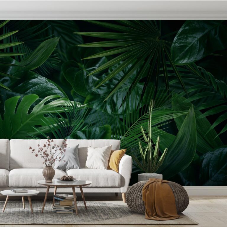 Fotobehang Groene jungle bladeren