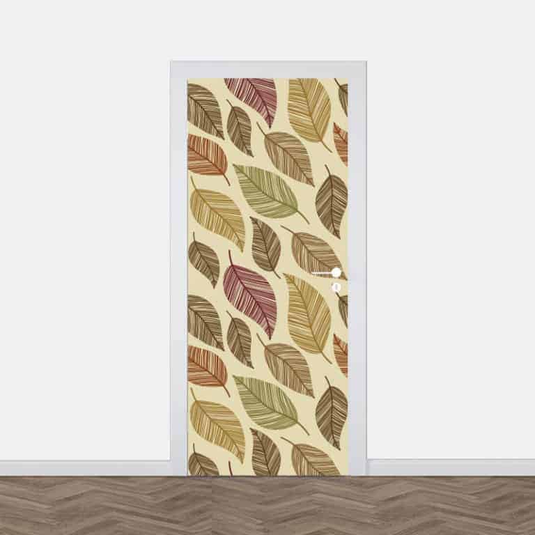 Deurstickers Herfstbladeren patroon