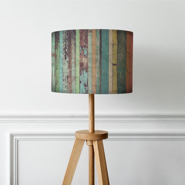Lampenkap Vintage houten planken gekleurd