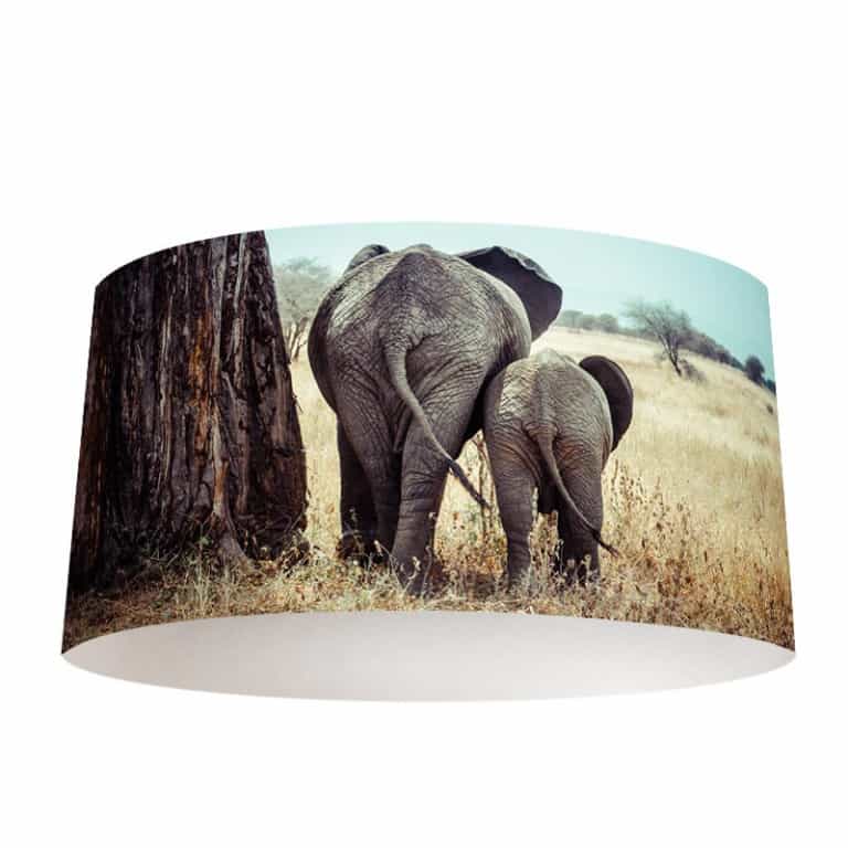 Lampenkap Olifant met jong