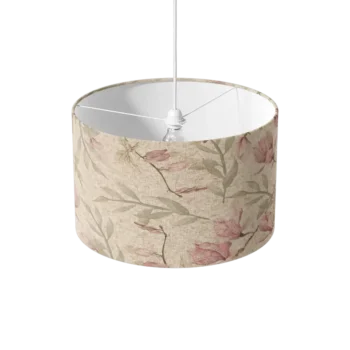 Lampenkap Magnolia patroon roze hangend