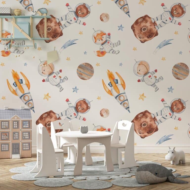 Kinderbehang Drukte in de ruimte