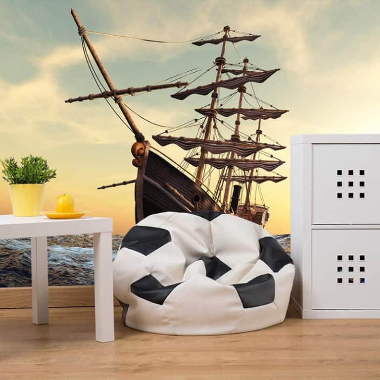 Fotobehang mysterieus piratenschip