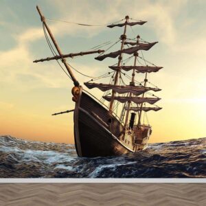 Fotobehang mysterieus piratenschip
