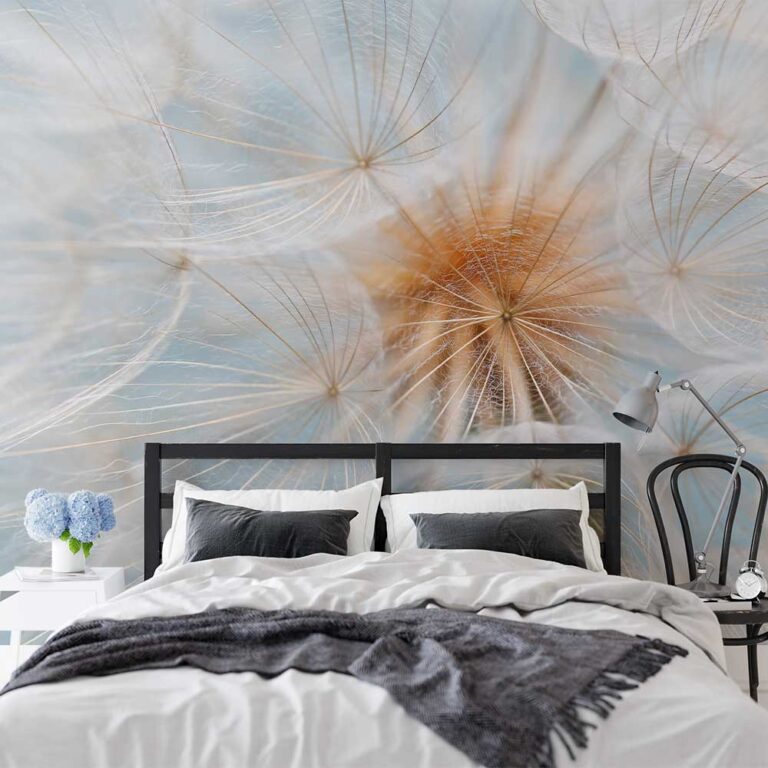 Fotobehang Dandelion in zachte tinten
