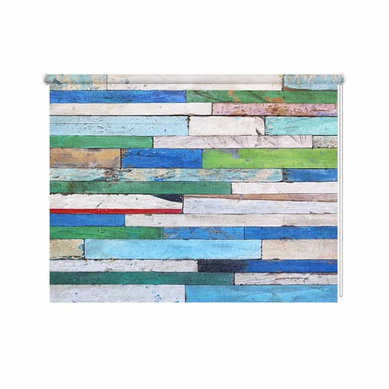 Rolgordijn Gekleurd steigerhout divers