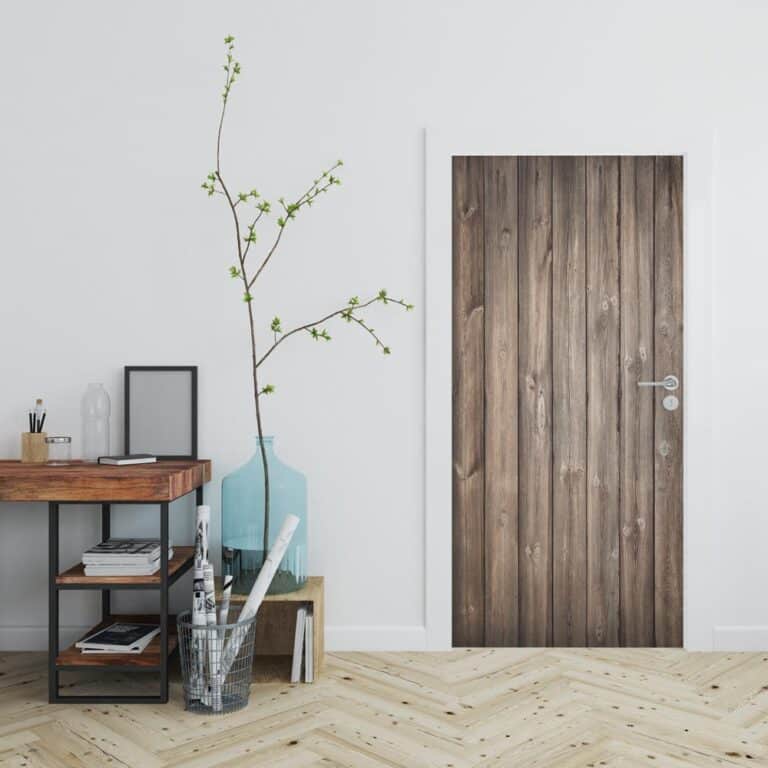 Deursticker Antiek houten planken