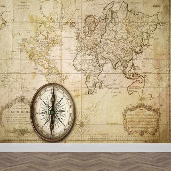 Fotobehang Oude wereldkaart