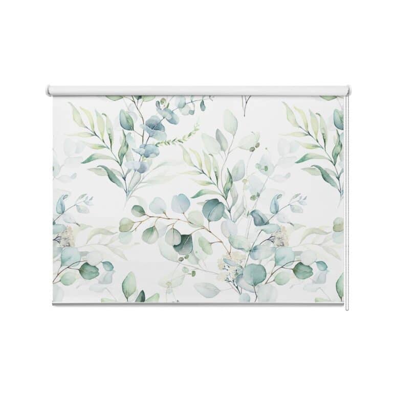 Rolgordijn Eucalyptus blaadjes patroon