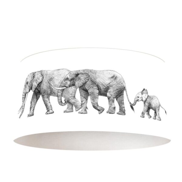 Lampenkap Getekende olifanten