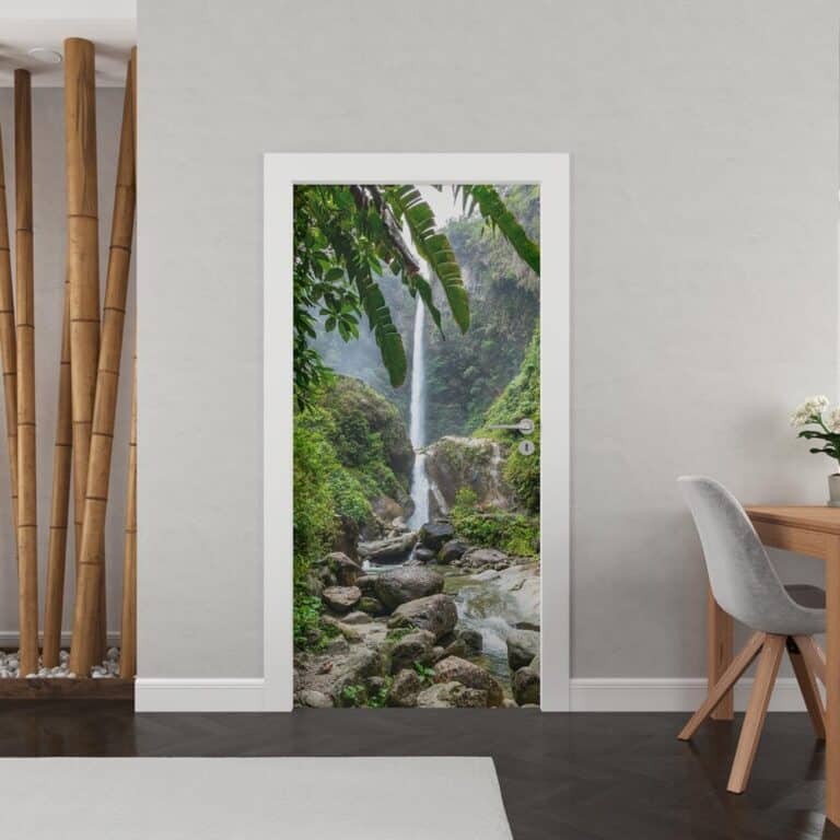 Deursticker Waterval jungle