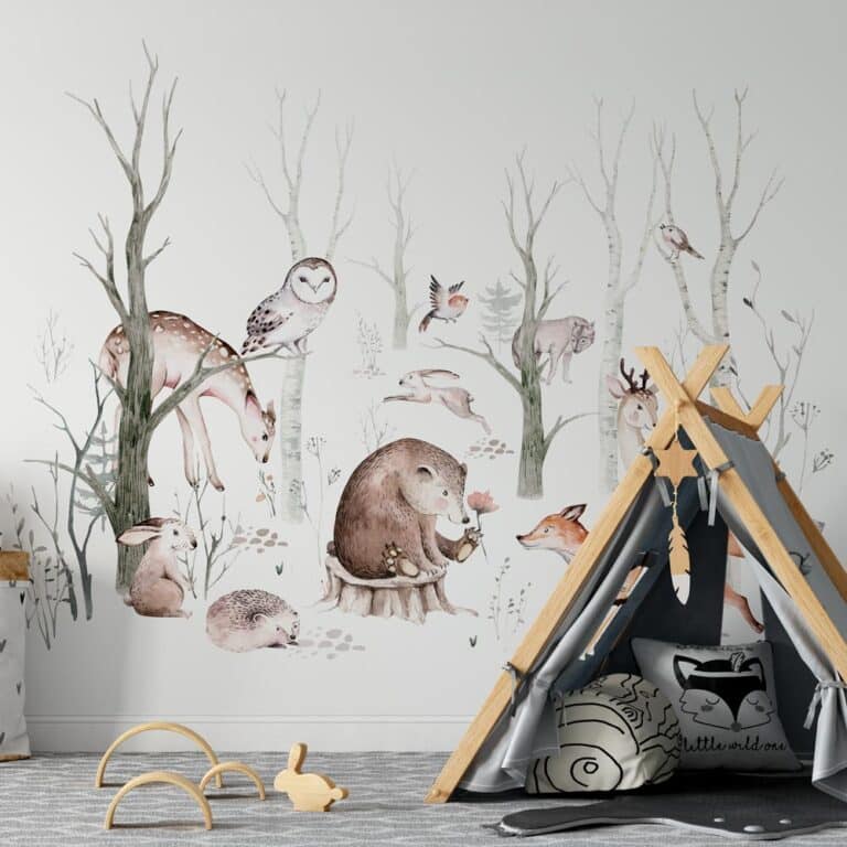 Kinderbehang Vrolijke bosdieren