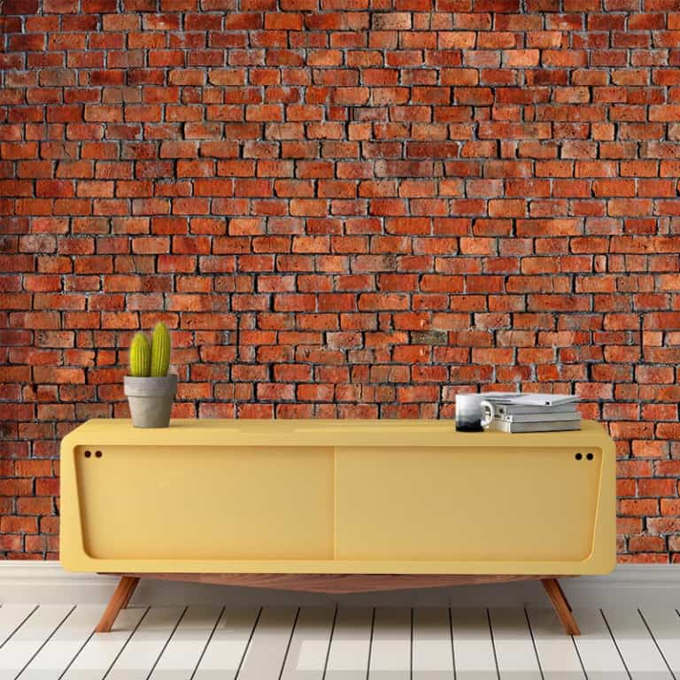 Fotobehang Rode bakstenen muur