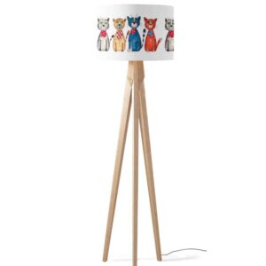Lampenkap gekleurde katten op een rij