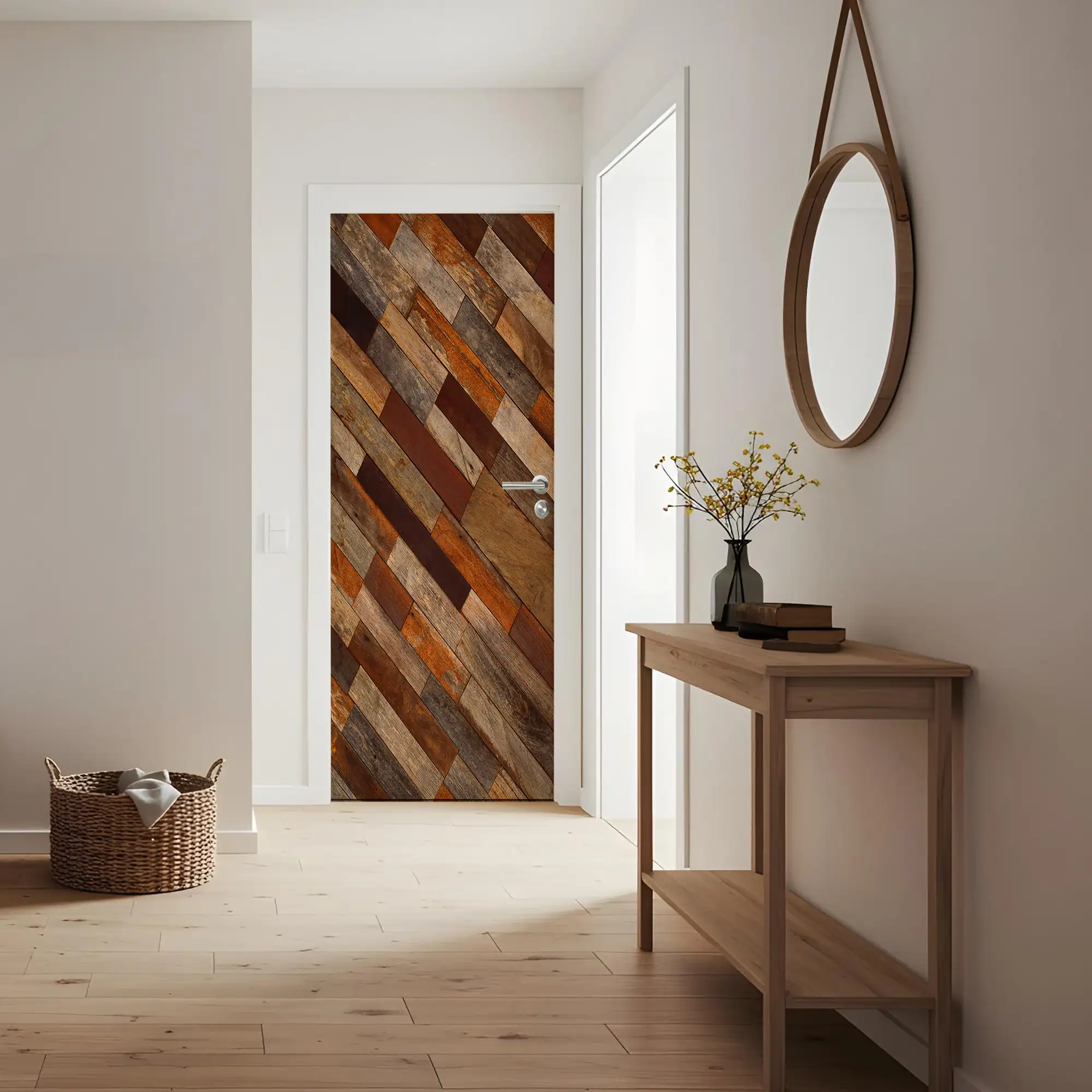 Deursticker Antiek hout hal