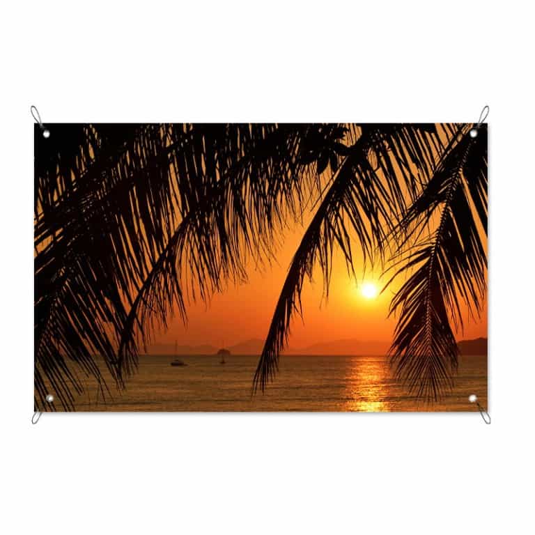 Tuinposter Idyllische zonsondergang