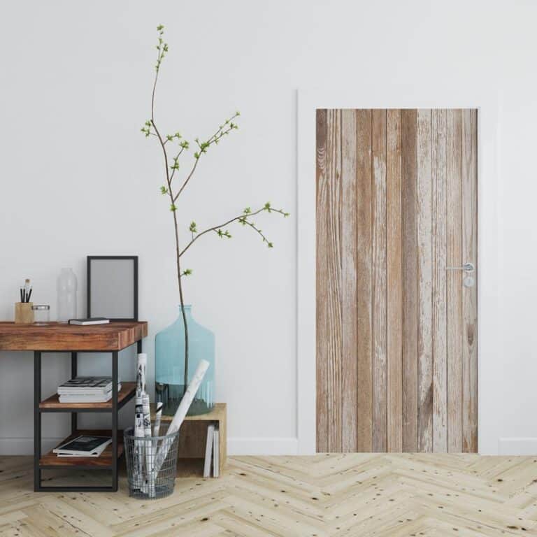 Deursticker Houten patroon in bruintinten