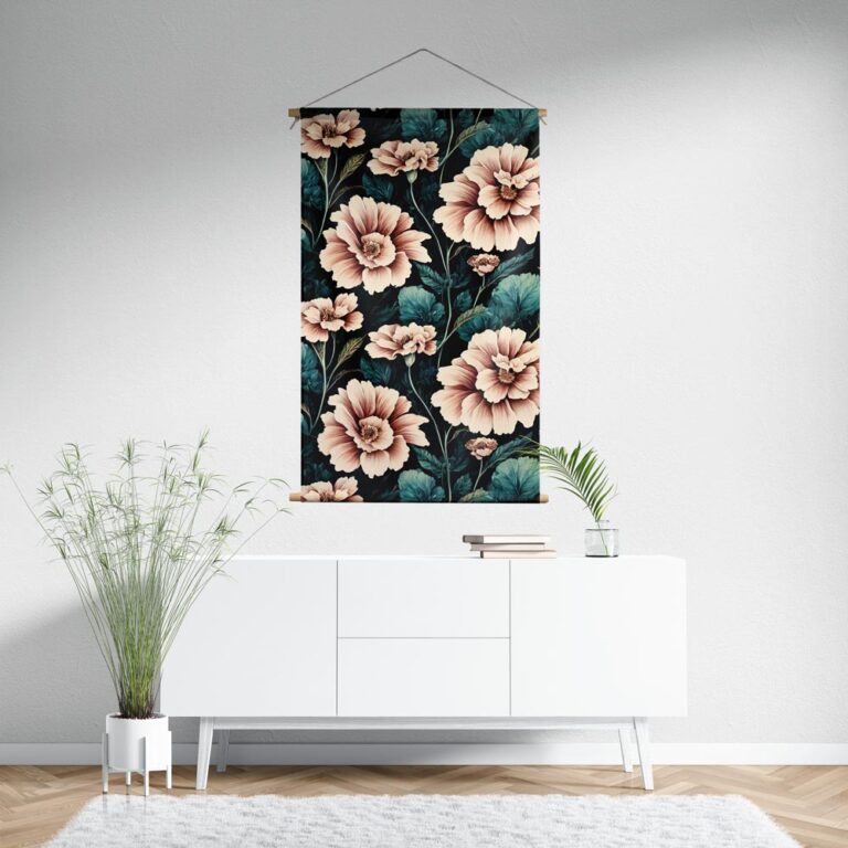 Textielposter Botanische rozen vintage