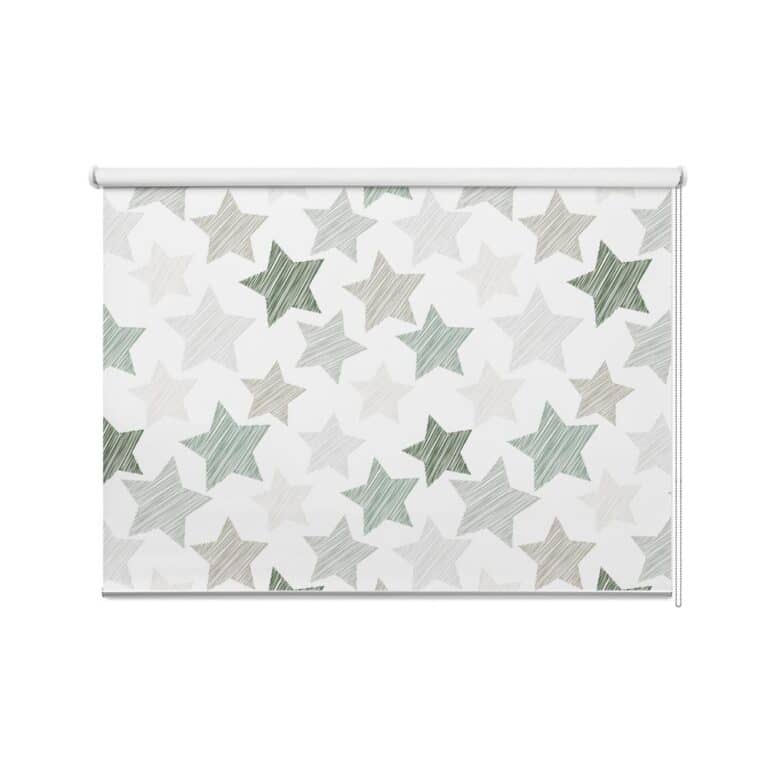 Rolgordijn Gestreepte sterretjes groen