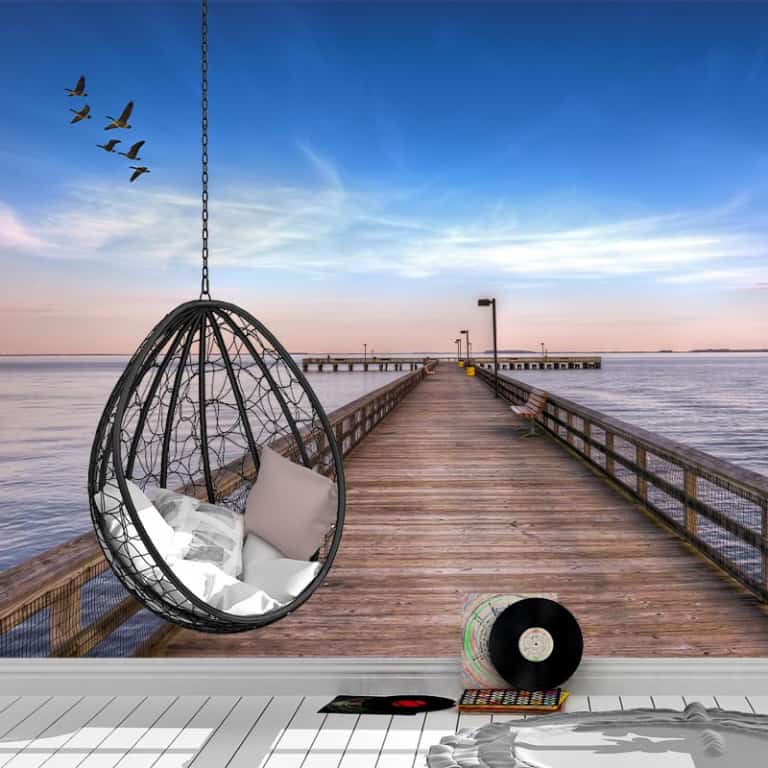 Fotobehang Aan het water op de steiger