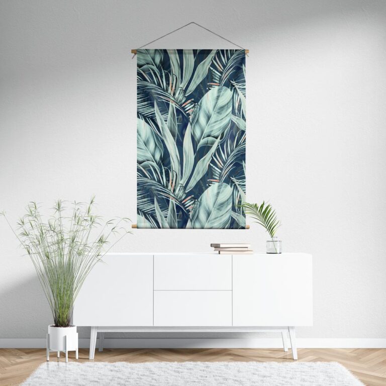 Textielposter Jungle bladeren groentinten