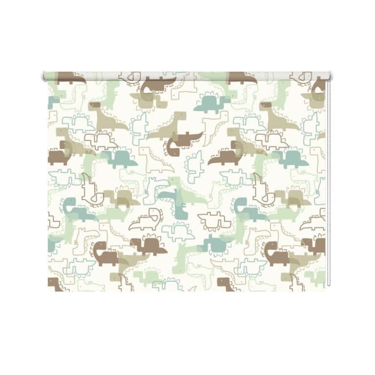 Rolgordijn Dino patroon in groene tinten