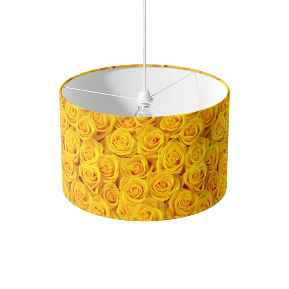 Lampenkap gele rozen hangend