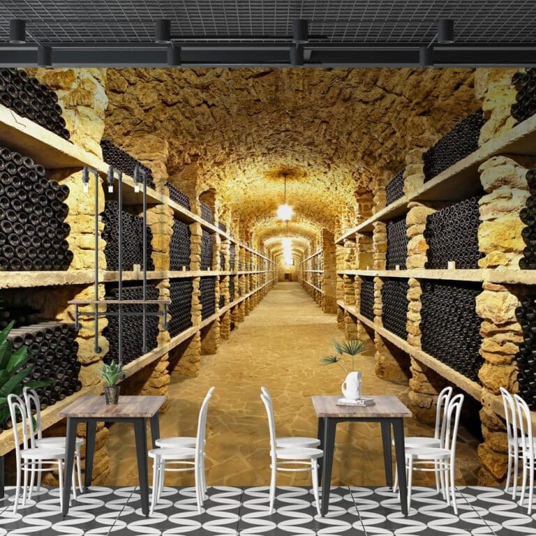 fotobehang in de wijnkelder kleur