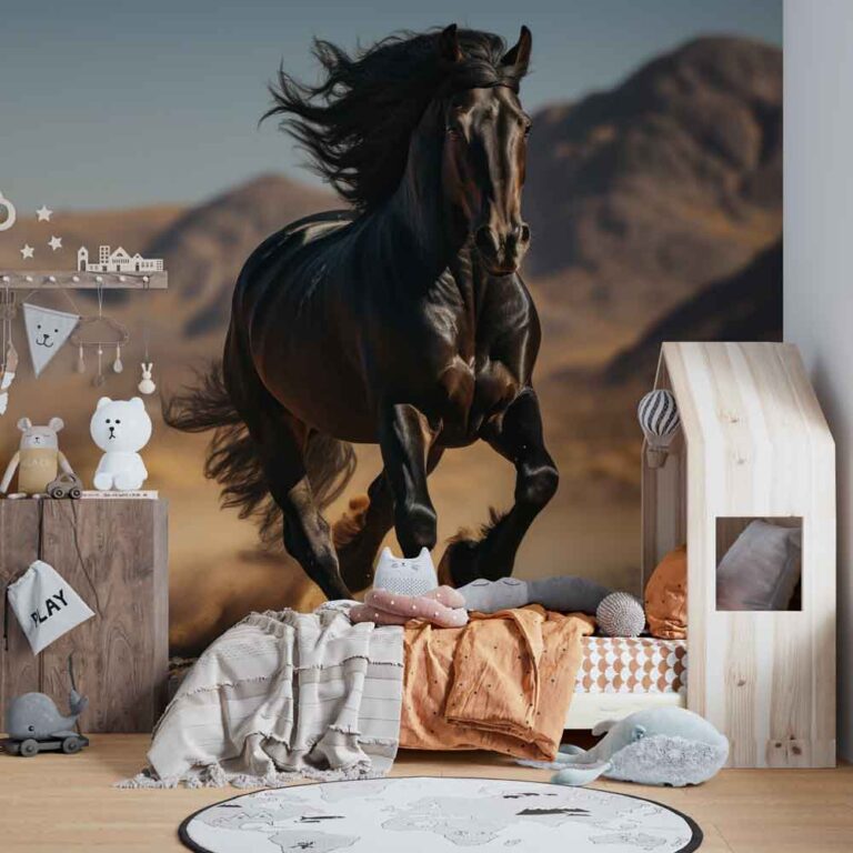 Fotobehang Fries paard in galop