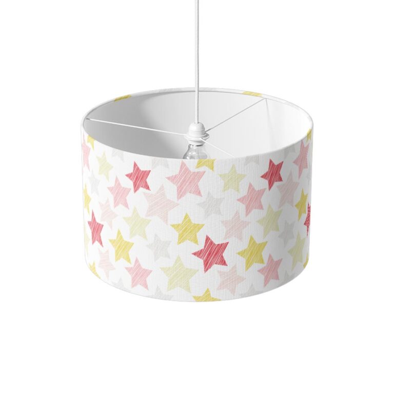 Lampenkap Roze gele sterretjes