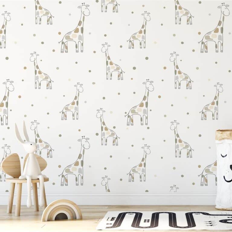 Kinderbehang Vrolijk girafjes patroon