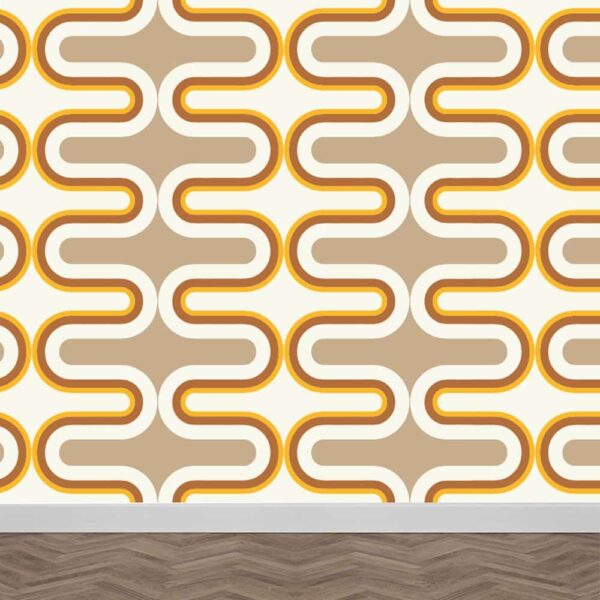 Fotobehang Retro bogen patroon beige bruin