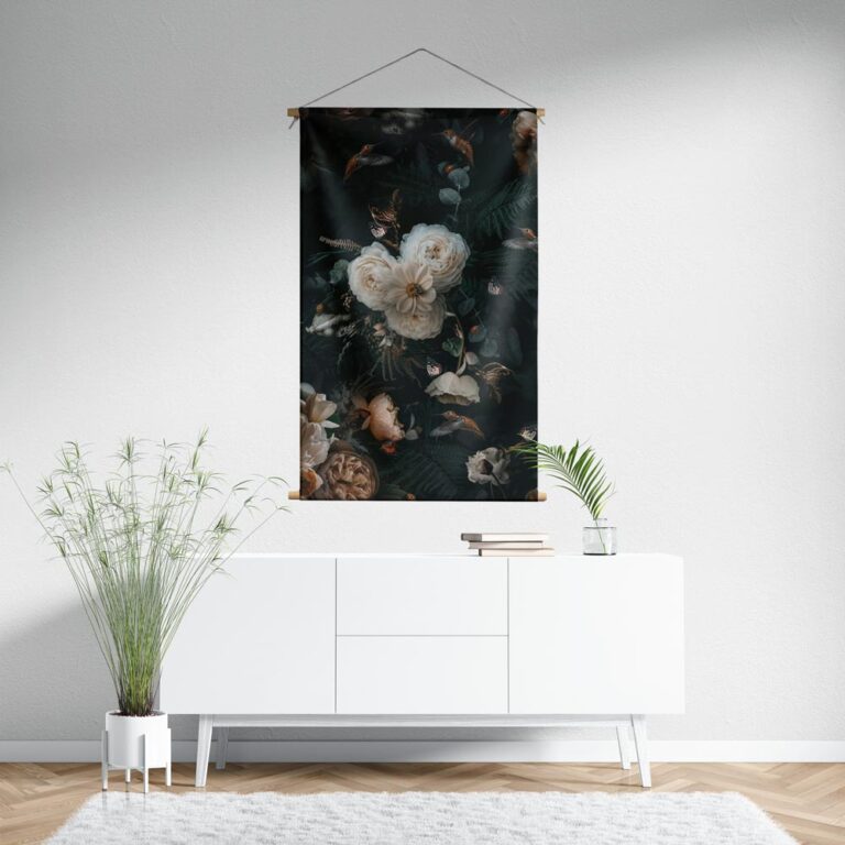Textielposter Schilderij van bloemen