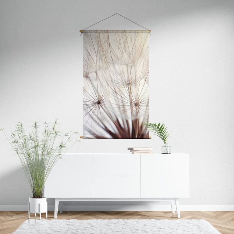 Textielposter Dandelion in detail beige