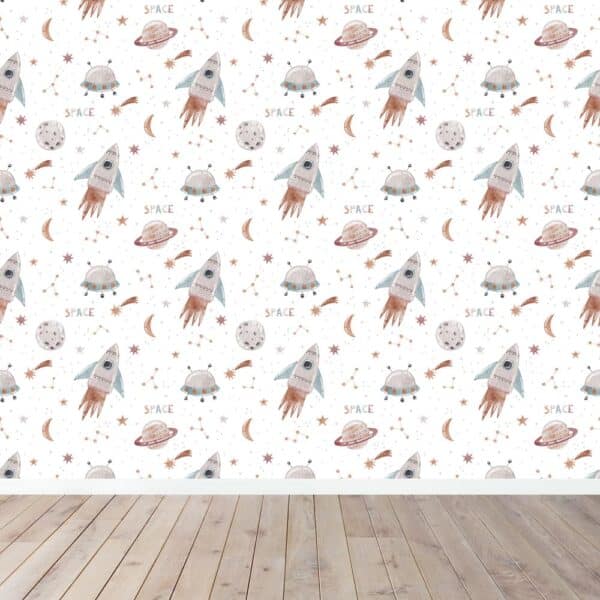 Kinderbehang Ruimte patroon aquarel