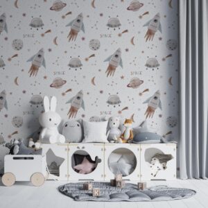 Kinderbehang Ruimte patroon aquarel