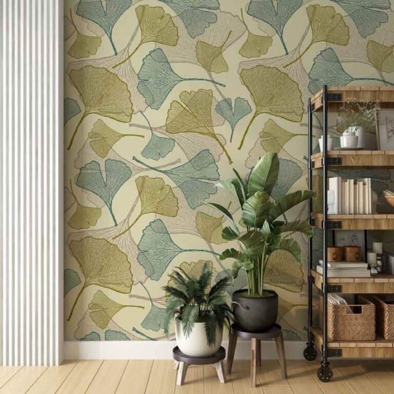 Fotobehang ginko patroon illustratie