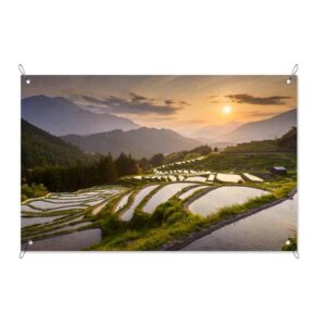 Tuinposter Aziatische rijstvelden
