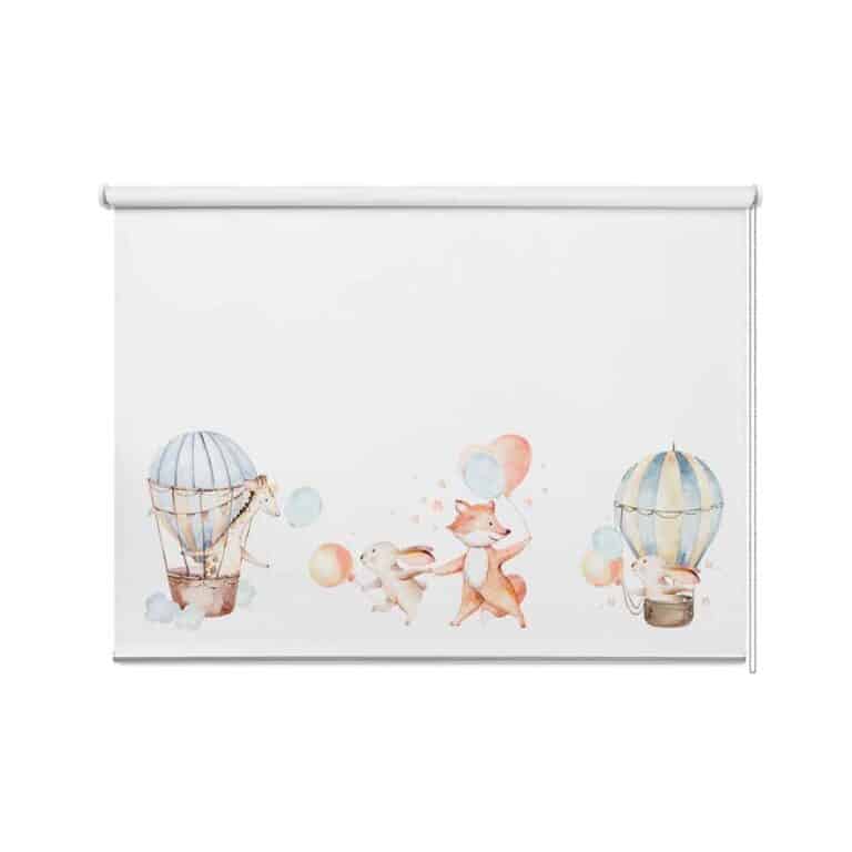 Rolgordijn Vrolijke dieren met ballonnen
