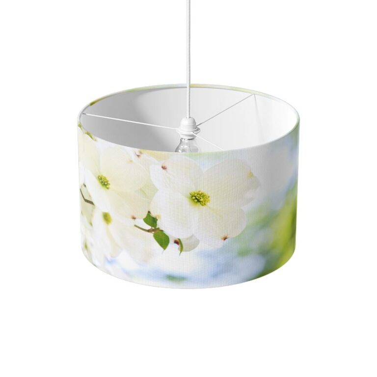 Lampenkap Serene witte bloemen