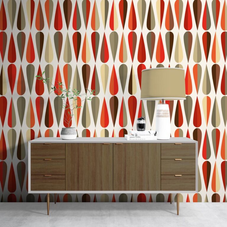 Fotobehang Retro gekleurde druppels