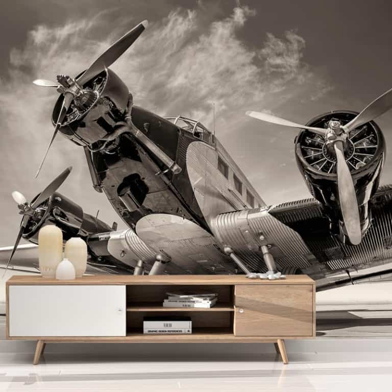 Fotobehang Vintage propeller vliegtuig