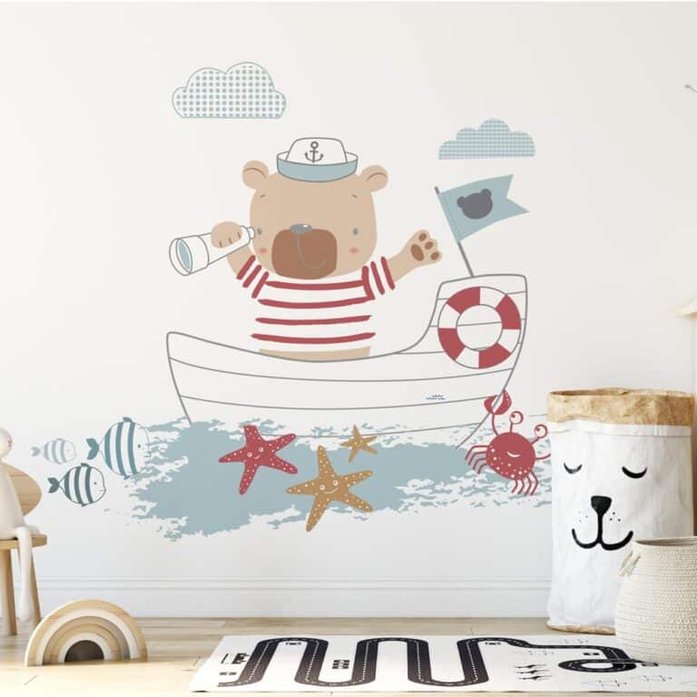 Fotobehang Beertje in boot